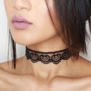 NWT Bohemian Delicate Black Vintage Lace Sexy Choker Necklace